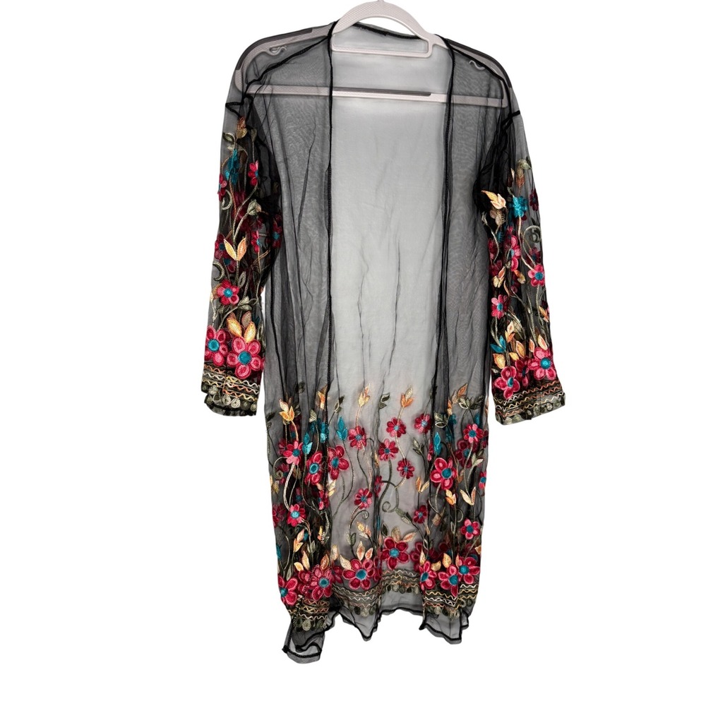 Janice Apparel floral embroidered beach cover up‎